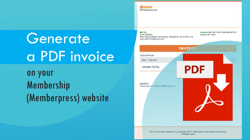 Generate a PDF invoice on your Membership (Memberpress) website