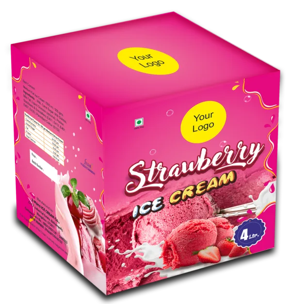 Strawberry ice cream 4 Ltr CorellDreaw editable file