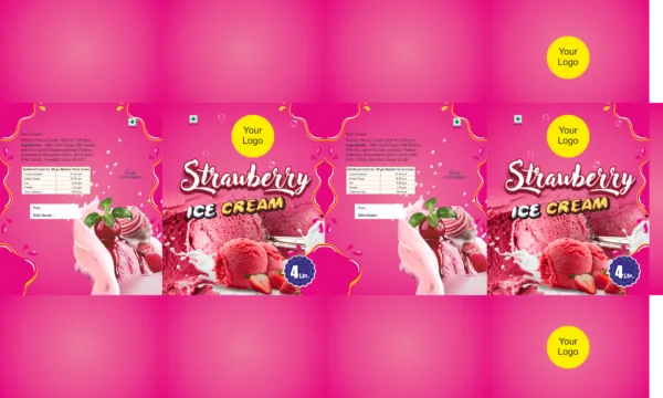Strawberry ice cream 4 Ltr CorellDreaw editable file - Image 2