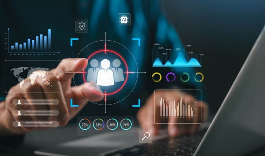 AI analyzing marketing data and customer behavior